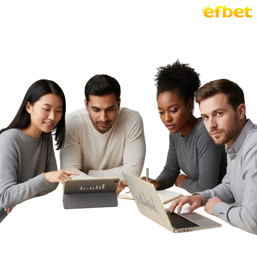 Interfaz de Efbet con apuestas deportivas en vivo y casino (tragaperras, ruleta, blackjack) en móvil y web, con licencia DGOJ