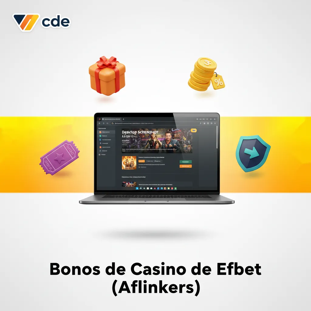 Banner de bonos de casino de Efbet: recarga, tiradas bonificadas, cashback y torneos.